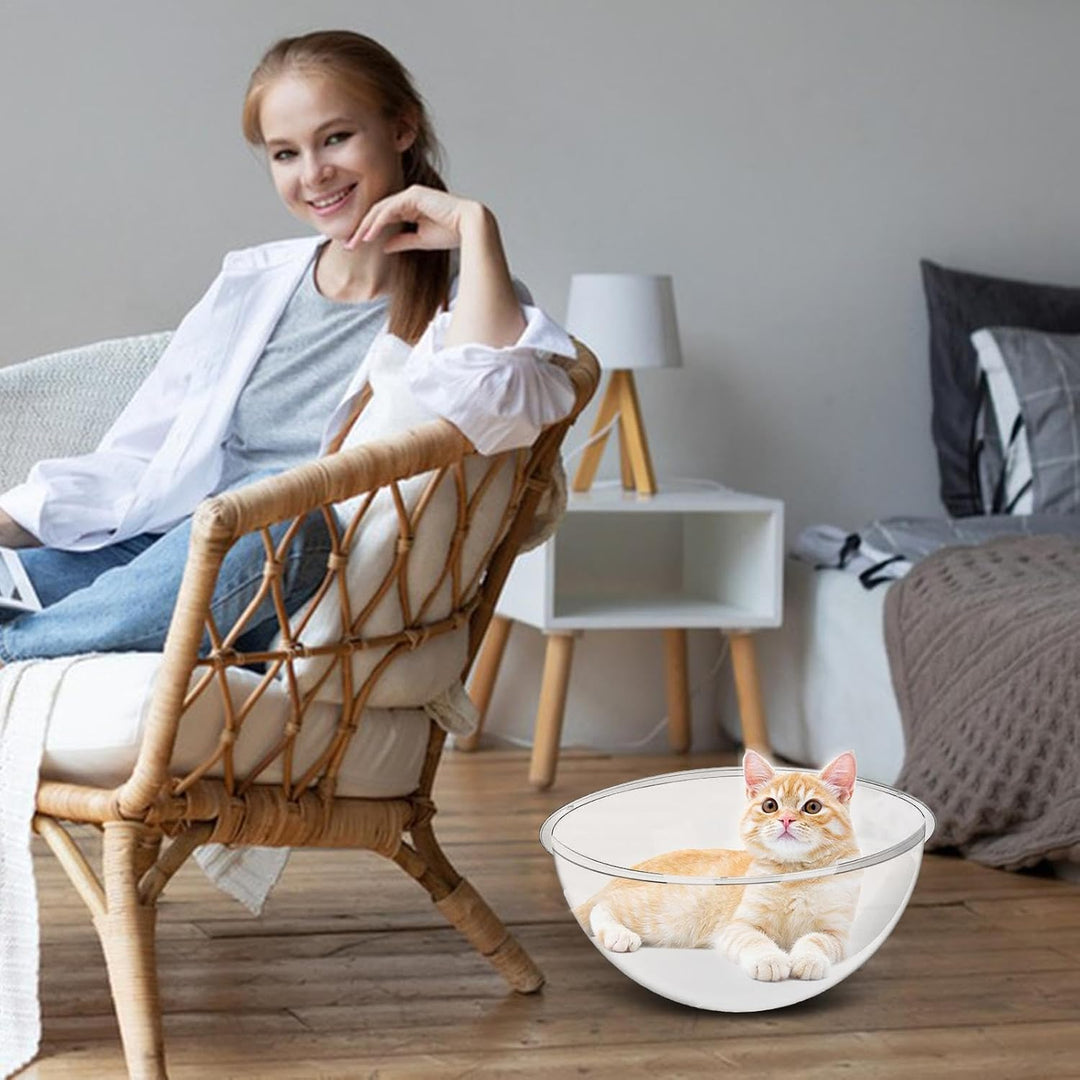 Xasbseulk Clear Cat Space Bed | Acrylic Dome Nest Bed | Transparent Dome Cat House | Space Clear Cap