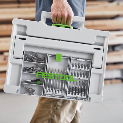 Festool Bohrerkassette BKS SYS3 D3-8 K CE/W (mit Holzspiralbohrer kurz mit Zentrierspitze, PH 1, PH