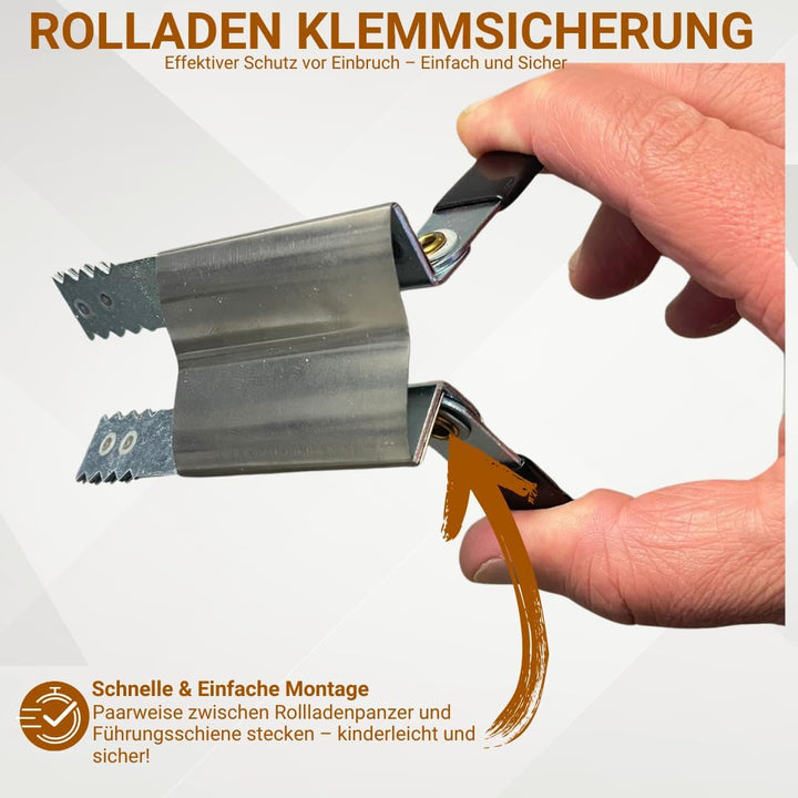 Klemmsicherung Rollladen Einbruchschutz für das Fenster, genial & einfach Sie erhalten 20 Stück (10