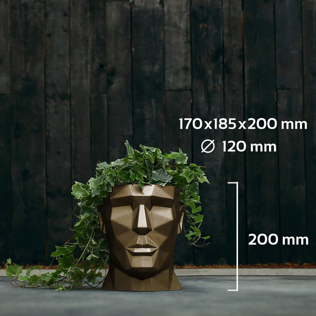 CONCRETTE Blumentopf aus Beton Apollo | Ø 12 cm | Brass | Zement-Pflanzkübel | Handgefertigt in der
