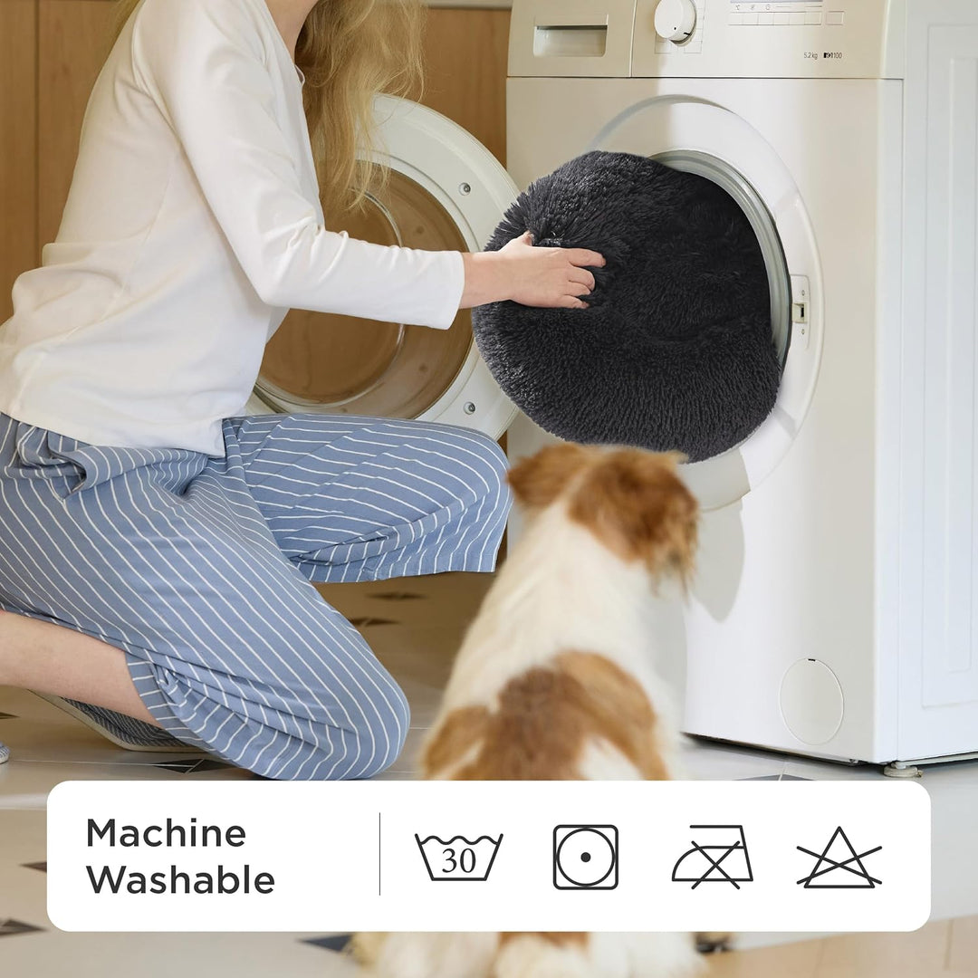 BEDSURE Katzenbett waschbar Flauschiges Hundebett - Ø 70 cm Katzenschlafplatz für Katzen und Hunde,