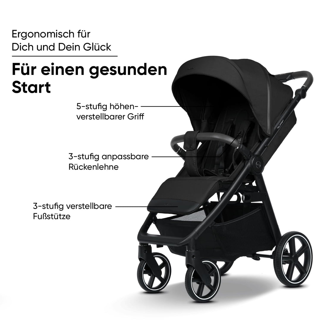 my junior® PLIA² | grosser Komfortbuggy mit Luftkammerreifen, Einhand-Faltmechanismus, einstellbare
