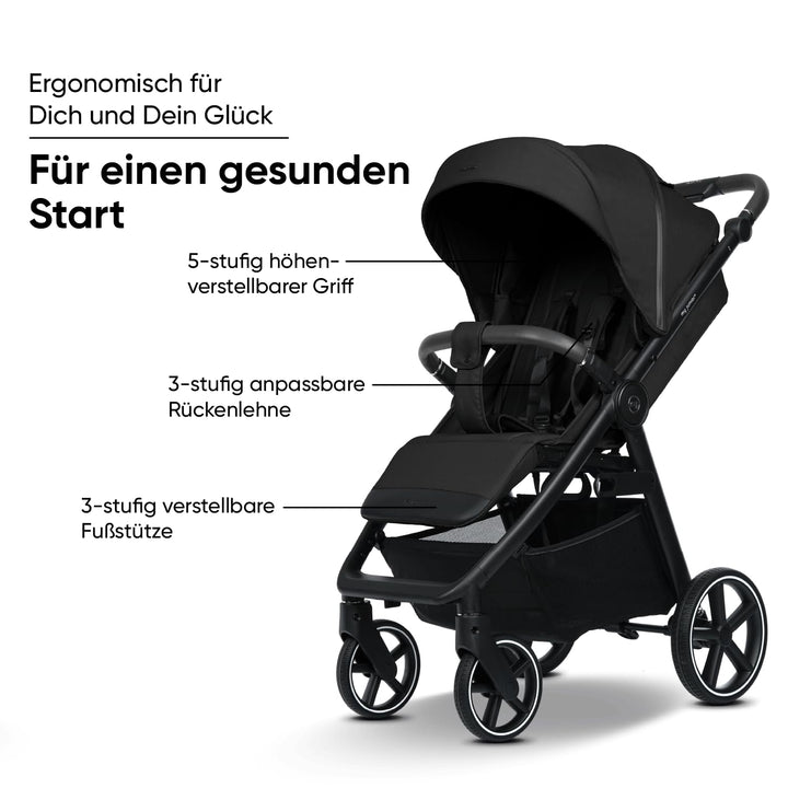 my junior® PLIA² | grosser Komfortbuggy mit Luftkammerreifen, Einhand-Faltmechanismus, einstellbare