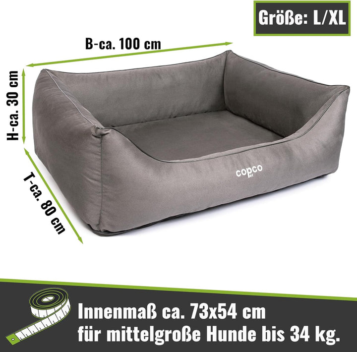Orthopädisches Hundebett mittelgrosse Hunde【waschbar &amp; rutschfest】Hundekorb XL Kunstleder in Wildled