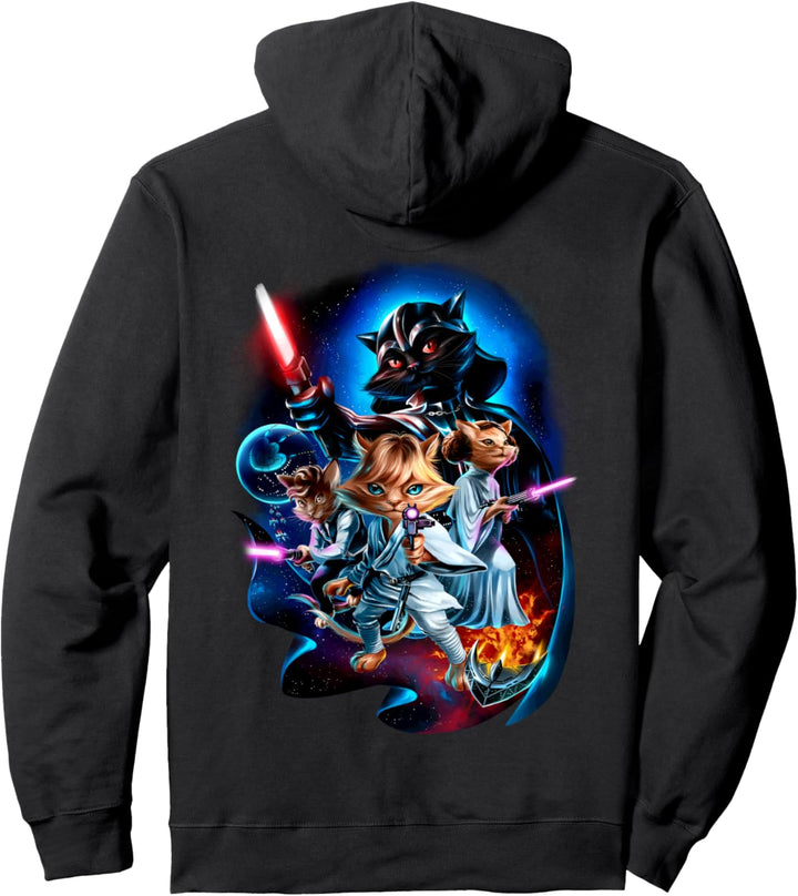 Katzenkampf im Weltraum und in der Galaxie Pullover Hoodie