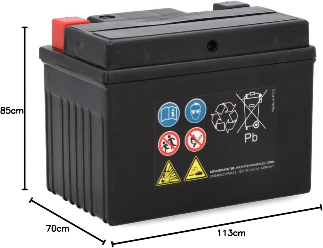 CARTEC Motorradbatterie YTX4L-BS, 4Ah, 120A, Gel Technologie Motorrad-Starter-Batterie, Erstausrüste