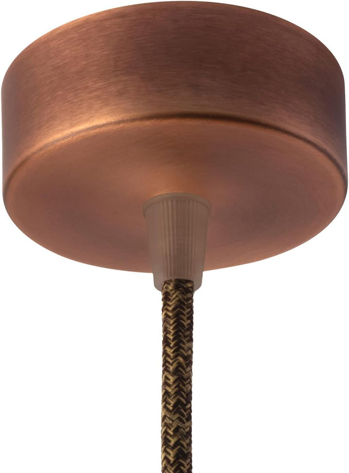 AMARCORDS - 5 Baldachin rosetten aus Metall, Farbe BRONZE, Lampengehäuse komplett mit Kabelklemmenzu