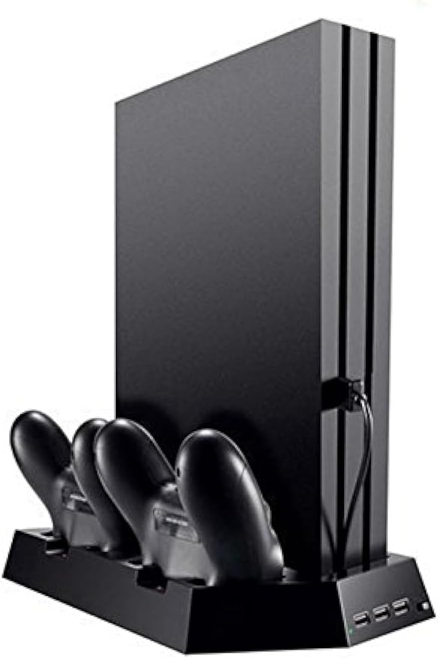 OSTENT Dual Controller Ladegerät Lüfter USB Hub Vertikale Ständer für Sony PS4 / Slim/Pro Konsole