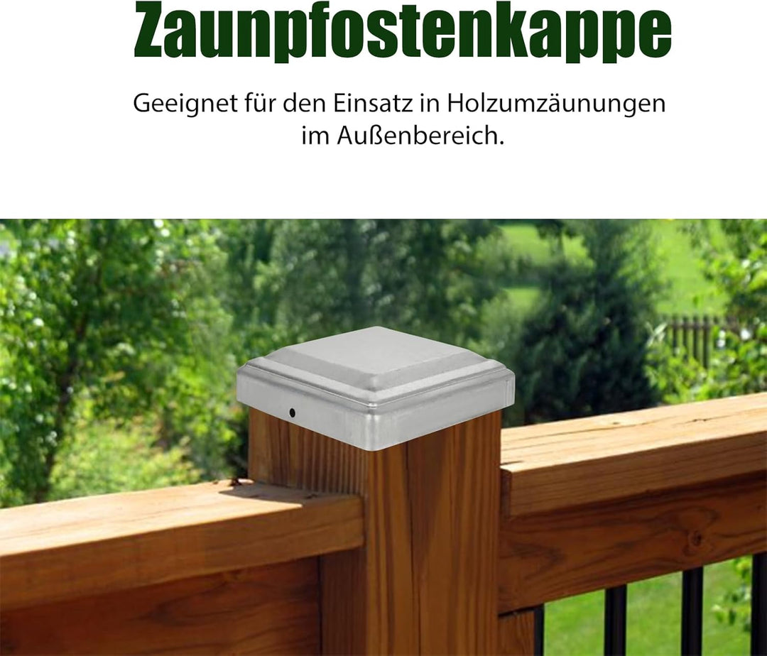 10 Stück Pfostenkappe 12 x 12 cm, Aartner Zaunpfosten Kappen, Abdeckkappen Zaun Pfostenabdeckung für