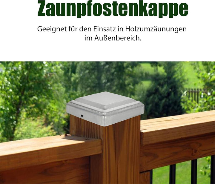 10 Stück Pfostenkappe 12 x 12 cm, Aartner Zaunpfosten Kappen, Abdeckkappen Zaun Pfostenabdeckung für
