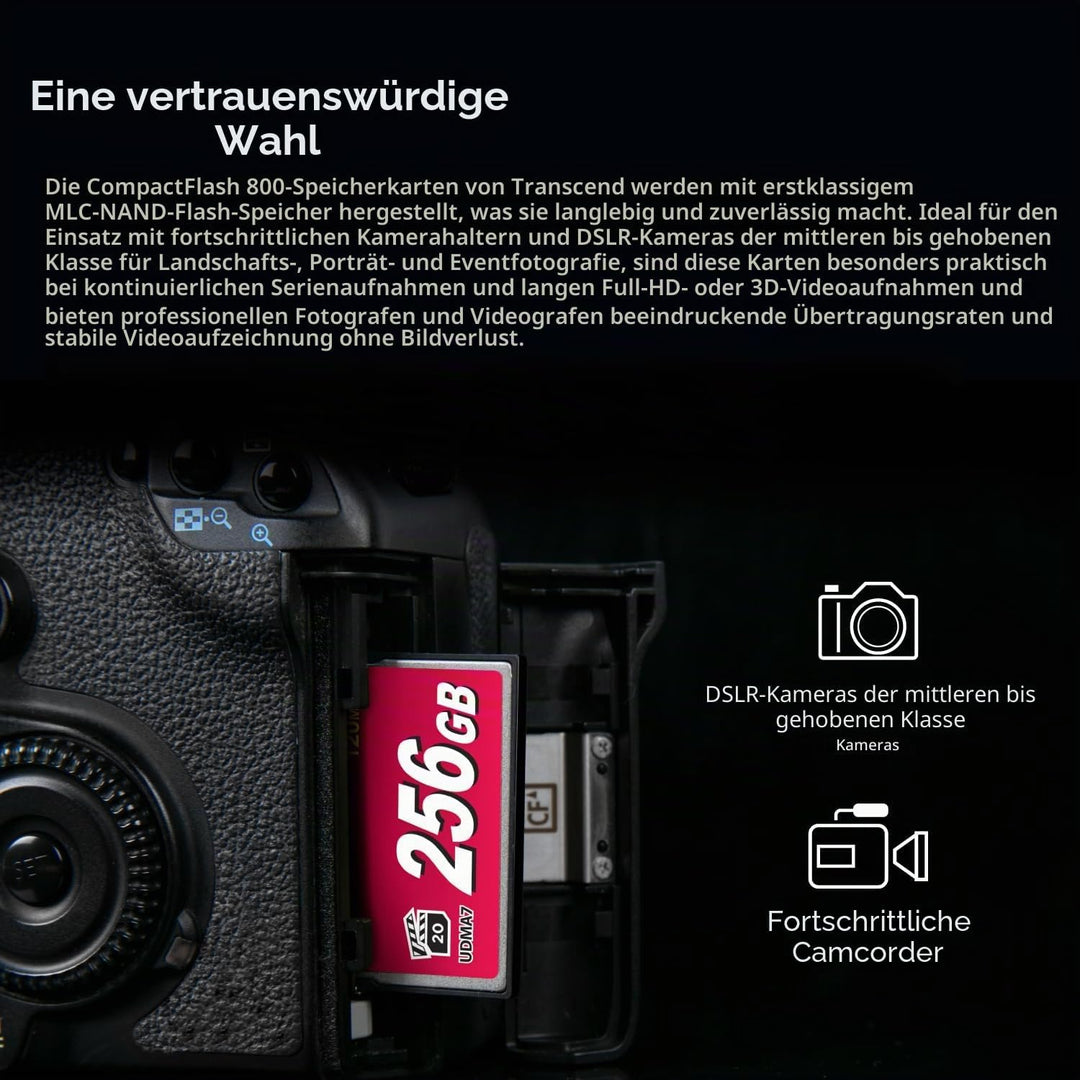 Transcend 32 GB CompactFlash 800 Speicherkarte TS32GCF800 32GB CF800x, 32GB CF800x