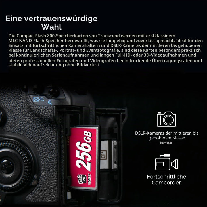 Transcend 32 GB CompactFlash 800 Speicherkarte TS32GCF800 32GB CF800x, 32GB CF800x