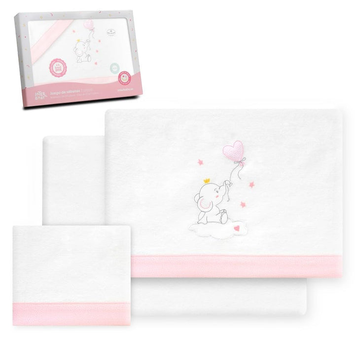 Interbaby Bettwäsche-Set für Kinderbett, 60 x 120 cm, 100% Baumwolle, warm, weich, inklusive Spannbe