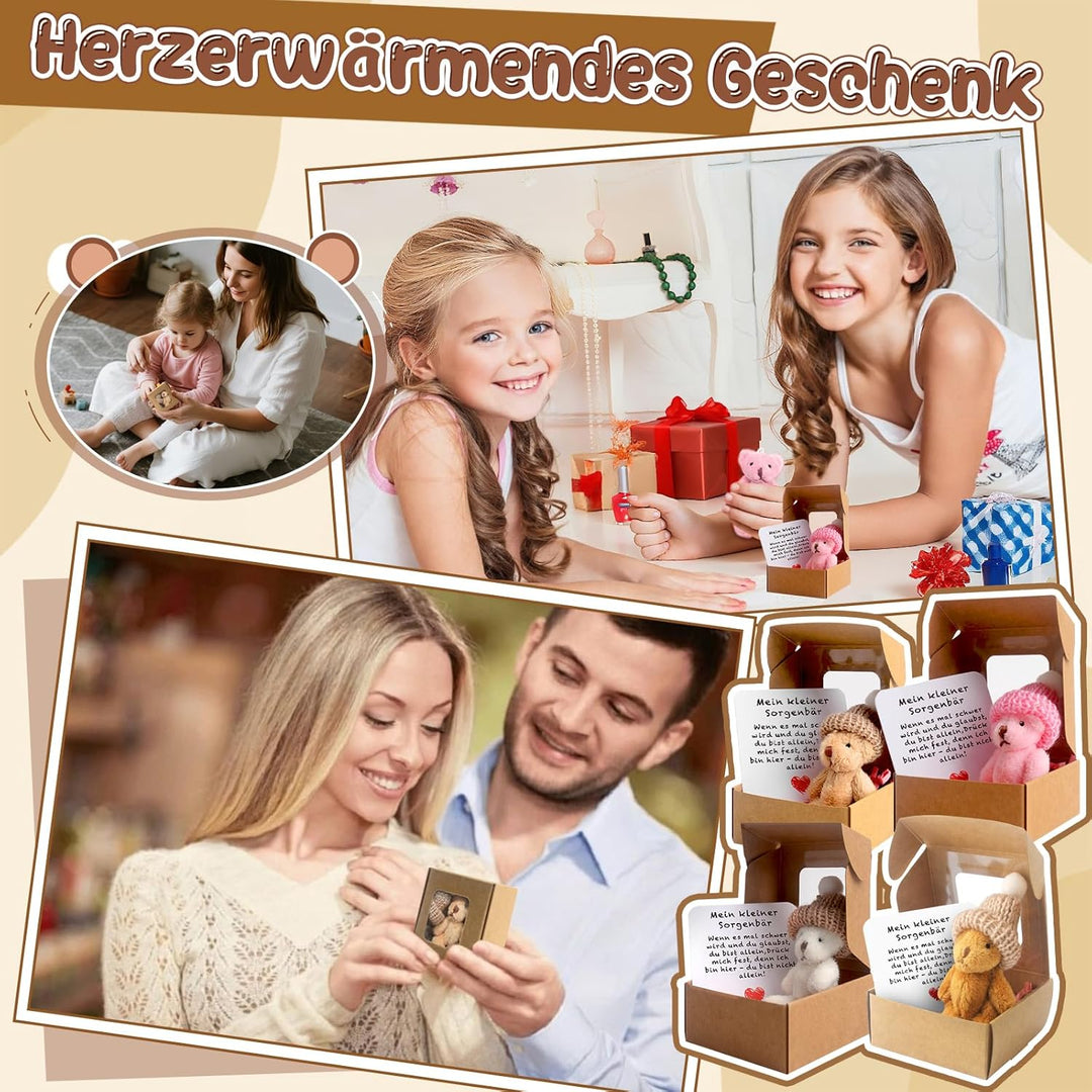 Teddybär Klein Pocket Hug Deutsch Mini Stofftiere Kleiner Teddy Mit Karte & Geschenkbox Klein Positi