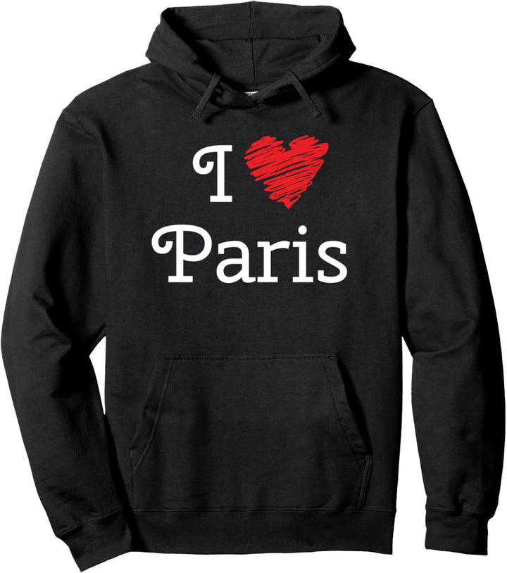 T-Shirt mit Aufschrift "I Love Paris" – France Lovers I Heart Paris Je T'aime Pullover Hoodie