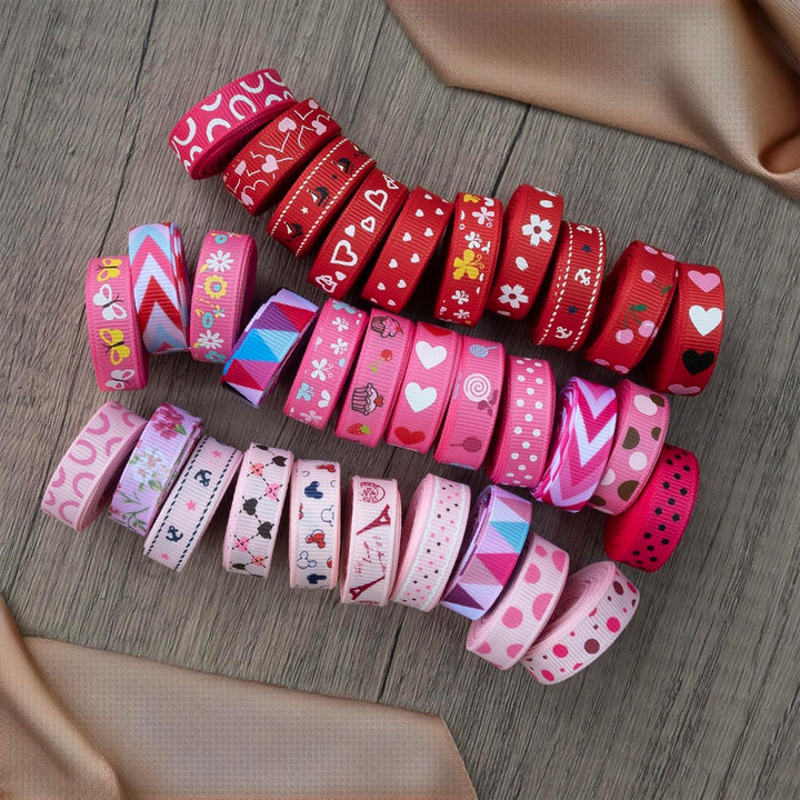 Summer-ray 164,6 Meter 1 cm bedrucktes Ripsband 90 Designs