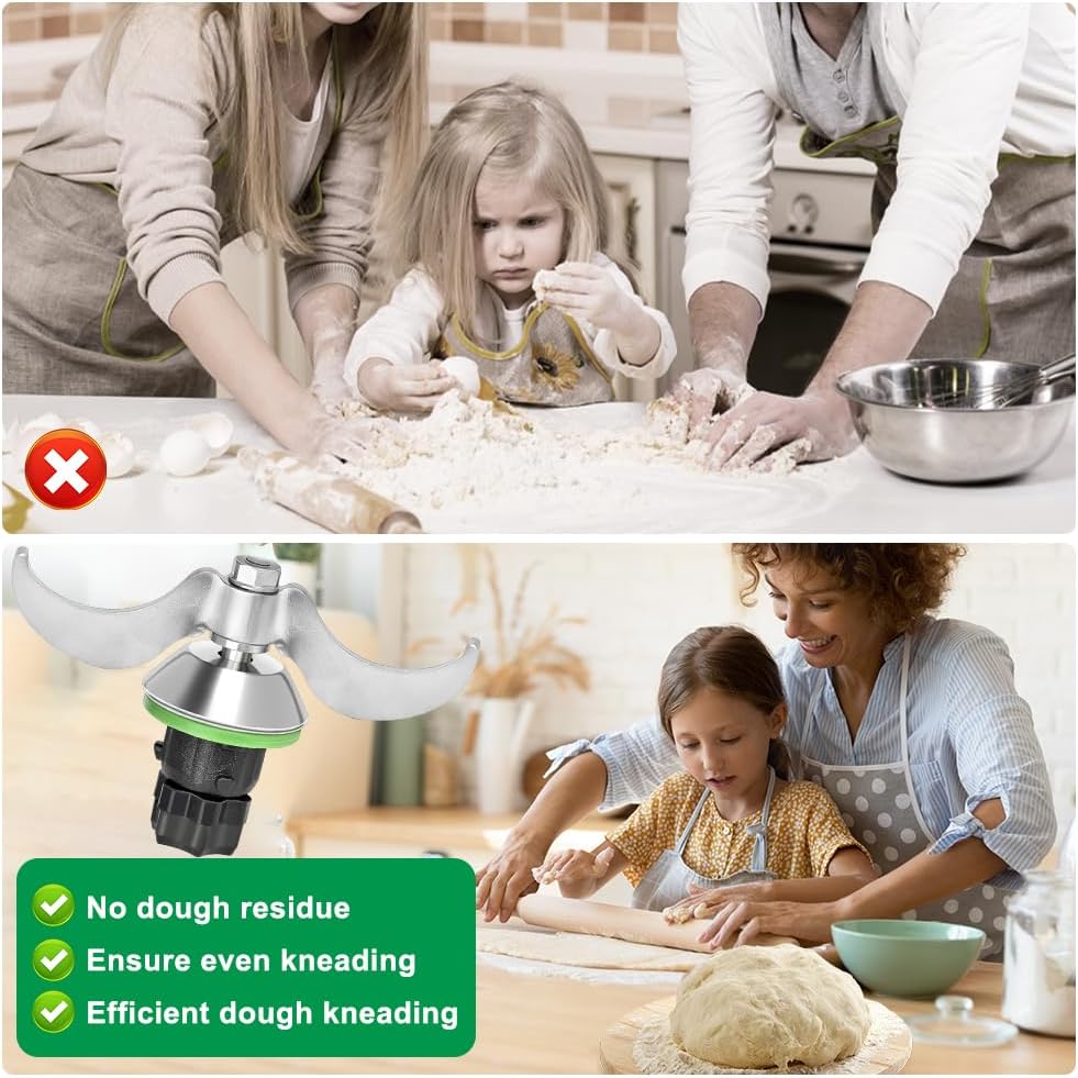 Teigmesser Thermomix TM6, Messer für Vorwerk Thermomix TM5,TM6 Küchenmaschine, Edelstahl Teigmischme