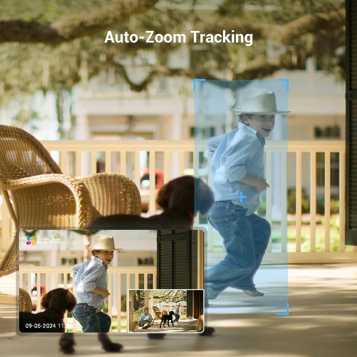 EZVIZ 4K Kamera Überwachung aussen, WLAN Pan&Tilt Camera mit Personen-/Fahrzeugerkennung, Zwei-Wege-