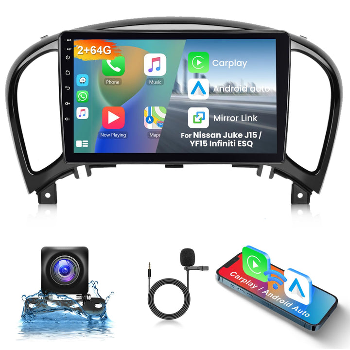 Hodozzy 2G+64G Android Autoradio für Nissan Juke J15 2010-2019/YF15 Infiniti ESQ 2011-2017 Carplay A