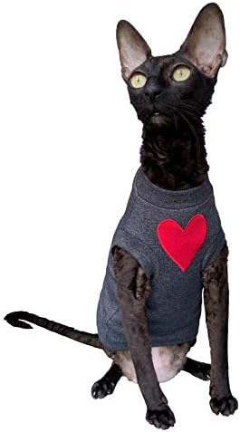 Kotomoda Katze T-Shirt I Love You dunkelgrau (L), L