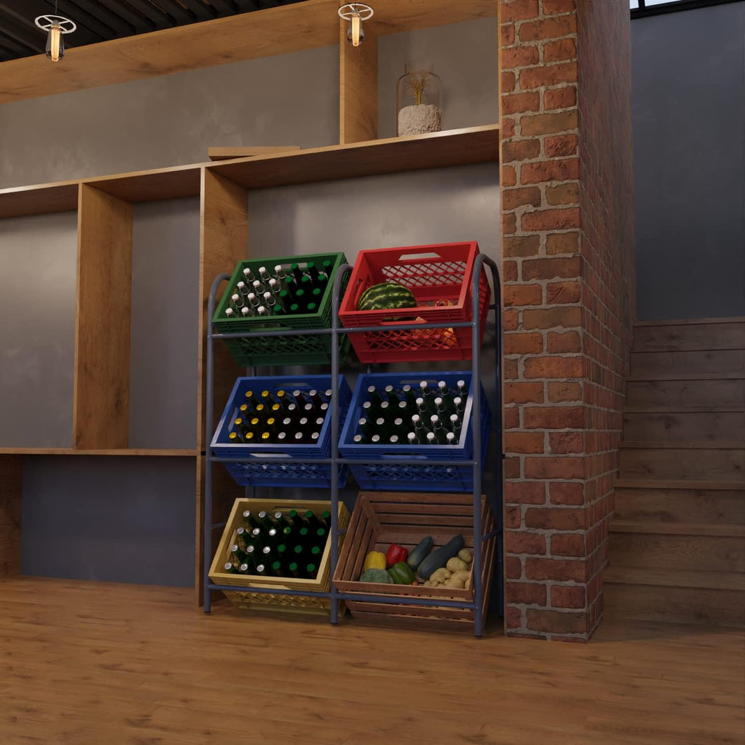 TroniTechnik® Getränkekistenregal 6 Kisten Getränkeregal Kistenregal 6 Kästen Bierkastenständer Getr