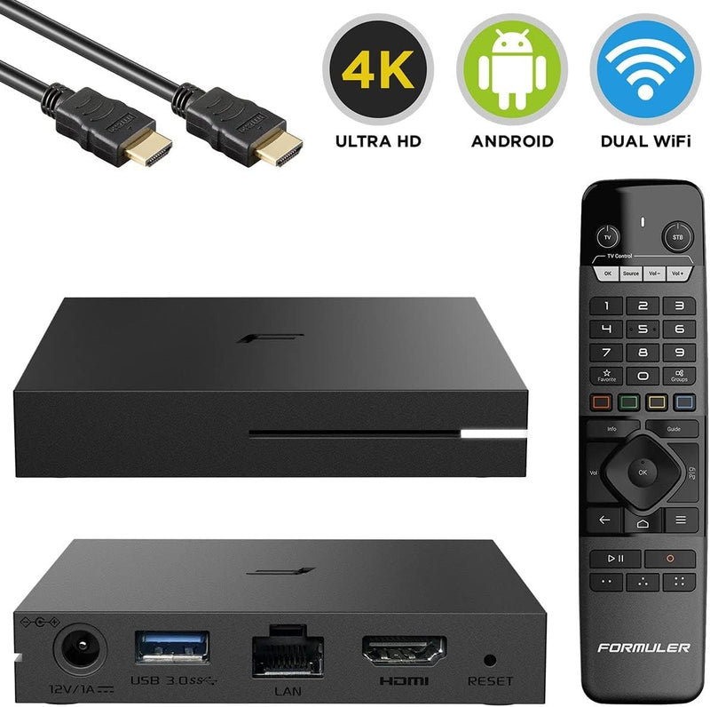 Formuler Z10 4K Ultra HD Android 10 IP-Receiver (60fps, HDR10+, Dual-Band WiFi, LAN, Bluetooth 5.0,