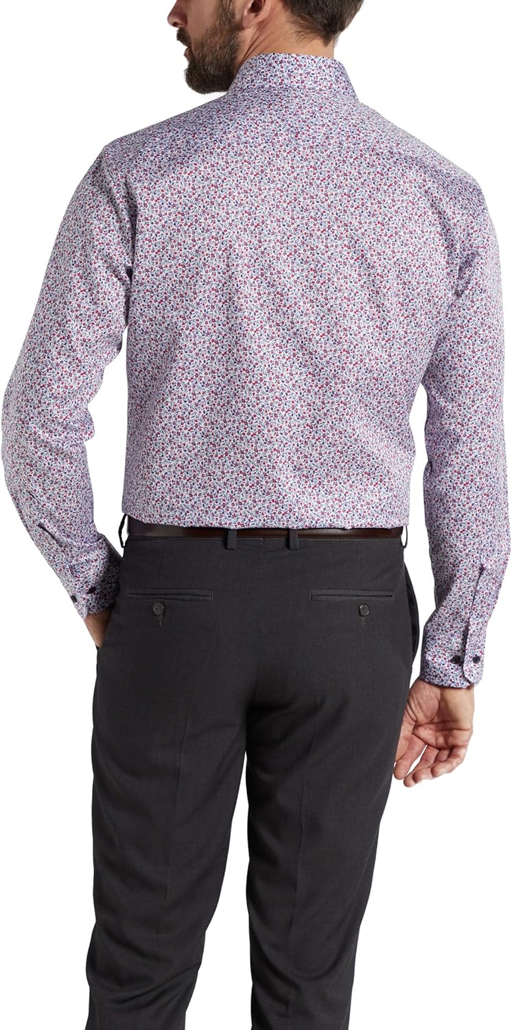 eterna Herren bedrucktes Twill-Hemd MODERN FIT 1/1 rot 40_H_1/1