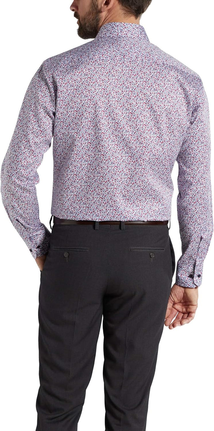eterna Herren bedrucktes Twill-Hemd MODERN FIT 1/1 rot 40_H_1/1