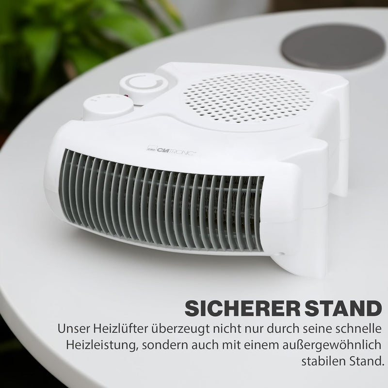 Clatronic® mobiler & kompakter Heizlüfter | Heizlüfter 2000W & 1000W | Heizkörper mit Ventilatorfunk