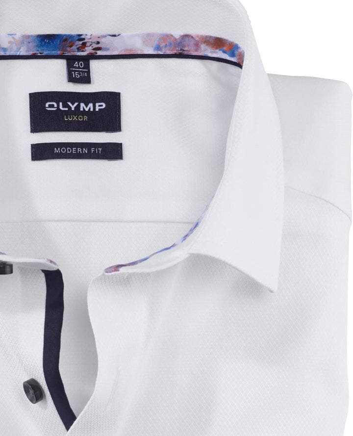 OLYMP Herren Businesshemd Kurzarm Luxor,Einfarbig,modern fit,Global Kent 44 00, 44 00