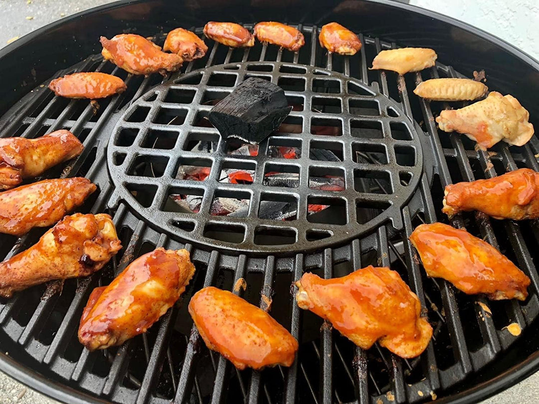 GFTIME Gusseisen Rost-in-Rost Grillrost mit Sear Grillrost für Weber 57cm Holzkohlegrills, Gourmet S