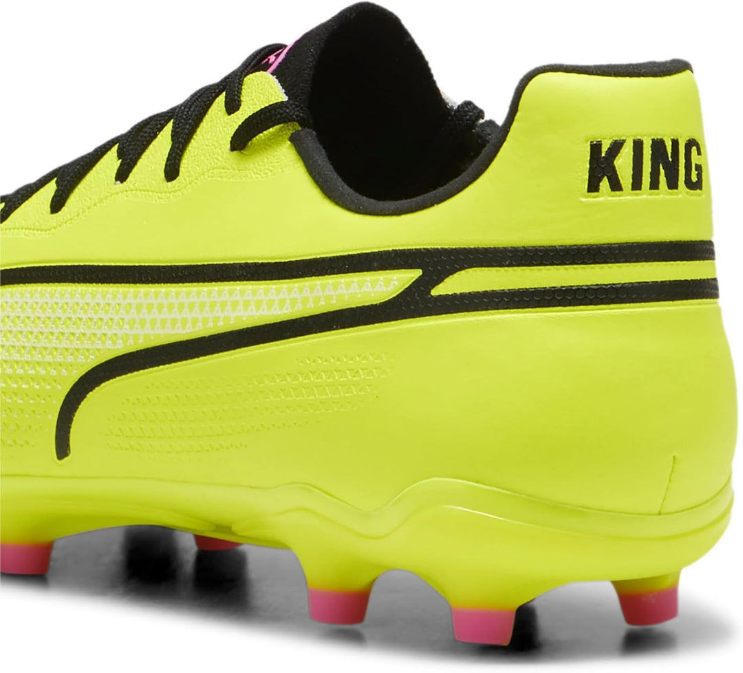 PUMA Mens King Ultimate Soccer Cleats Cleated, Firm Ground, Turf - Black 39 EU Electric Lime Puma Bl