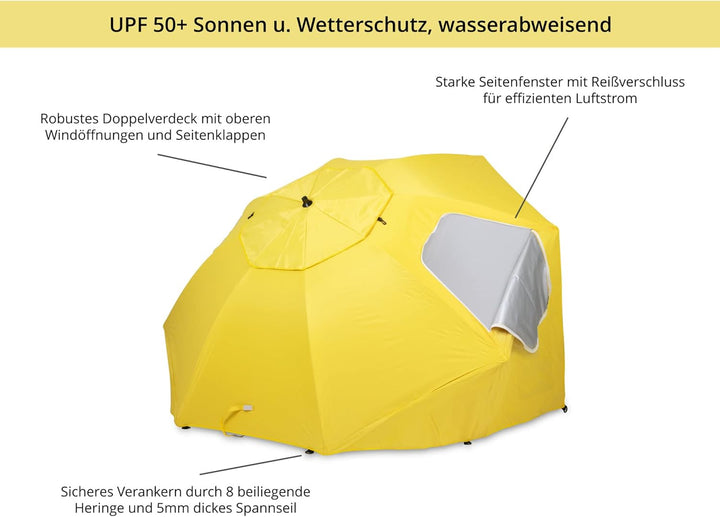 Stagecaptain UM-210 Shady Sonnenschirm-Strandmuschel - Erdspiess zur Montage als Sonnenschirm - Wass