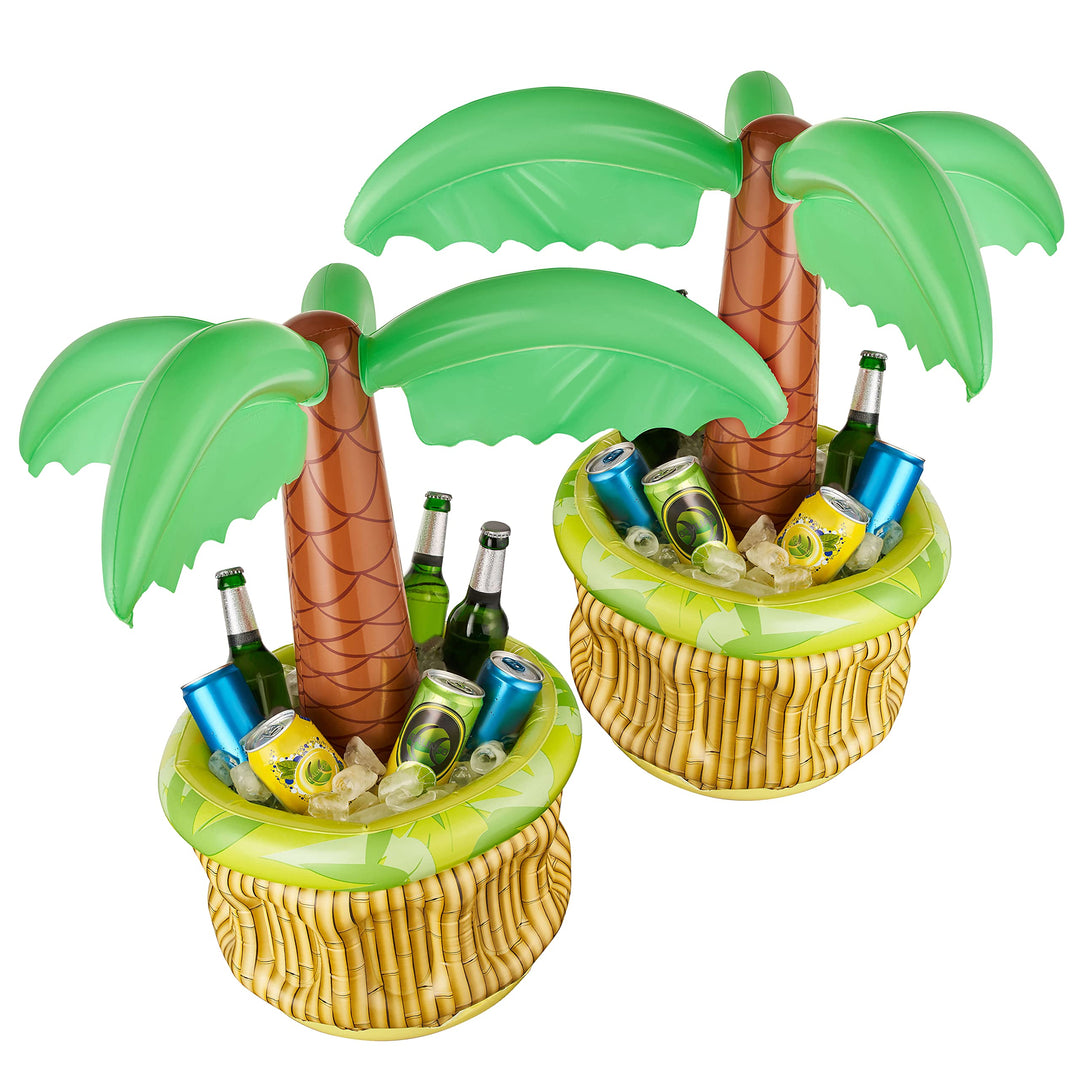 Balinco 2X Aufblasbare Palme Bierkühler Bier Party Kühler Eiskübel Partyzubehör Aufblasbarer Partykü
