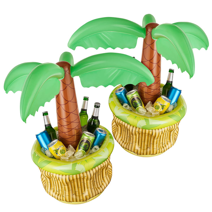 Balinco 2X Aufblasbare Palme Bierkühler Bier Party Kühler Eiskübel Partyzubehör Aufblasbarer Partykü