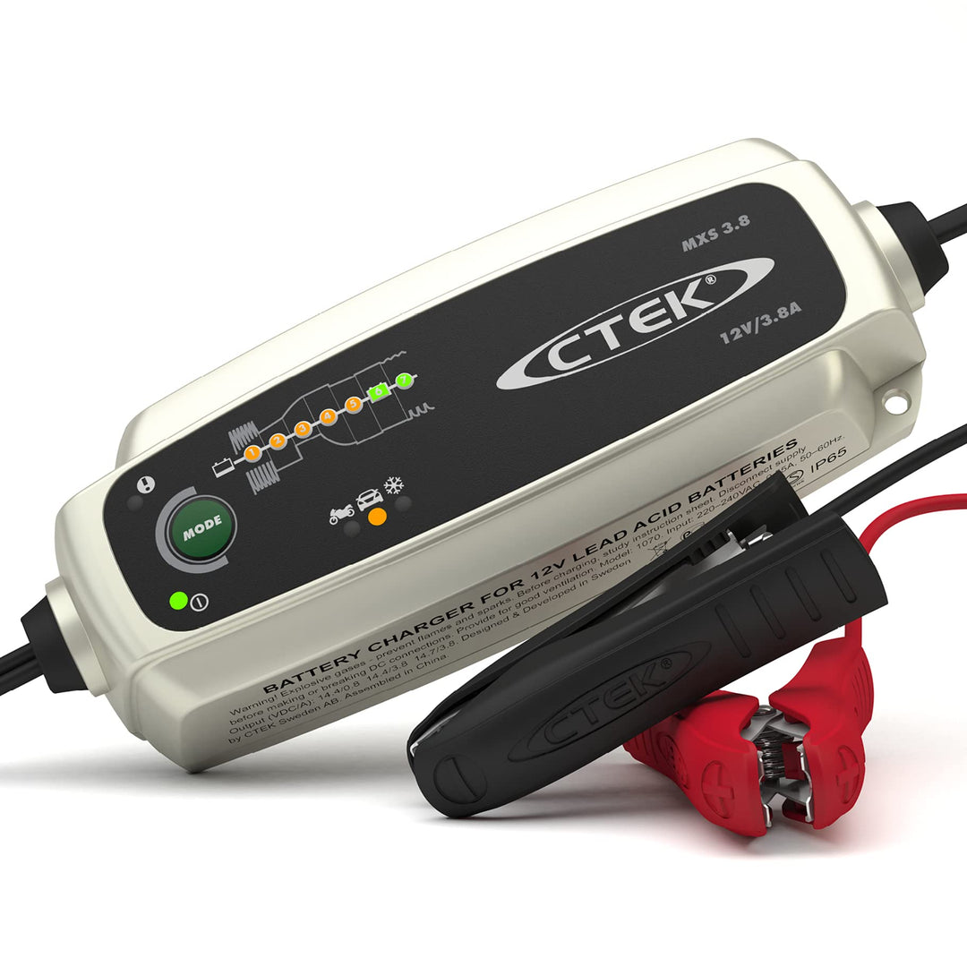 CTEK MXS 3.8 Multi-Funktions Ladegerät Mit 7-Stufen Programm, 12V 3.8 Amp (EU Stecker) Single, Singl