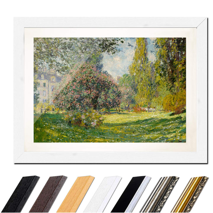 Bild mit Rahmen - Claude Monet Parc Monceau 30x20 cm ca. A4 - Gerahmter Kunstdruck inkl. Galerie Pas