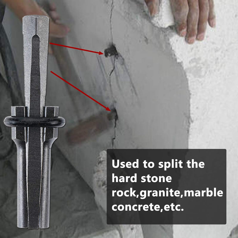 Homtone 10-teilig Hand Spalter für Beton, Stein, Marmor, Granit und Fels, Spaltkeil Werkzeuge Spreng