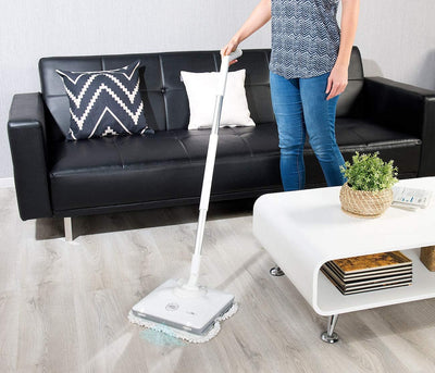 Sichler Haushaltsgeräte Akku Bodenwischer: Akku-Fussboden-Poliermaschine mit Sprüh-Funktion & LED-Li