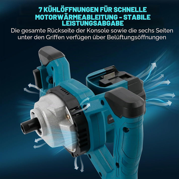 Kabelloser Zementmischer Kompatibel mit Makita 18V Akku, 680 U/min Bürstenloser Paddelmischer mit 6
