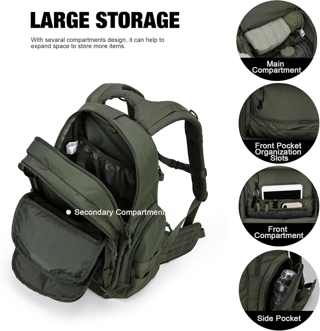 Mardingtop 25L/40L Taktischer Rucksack Herren Wanderrucksack mit MOLLE-System Militär Rucksack, Tact