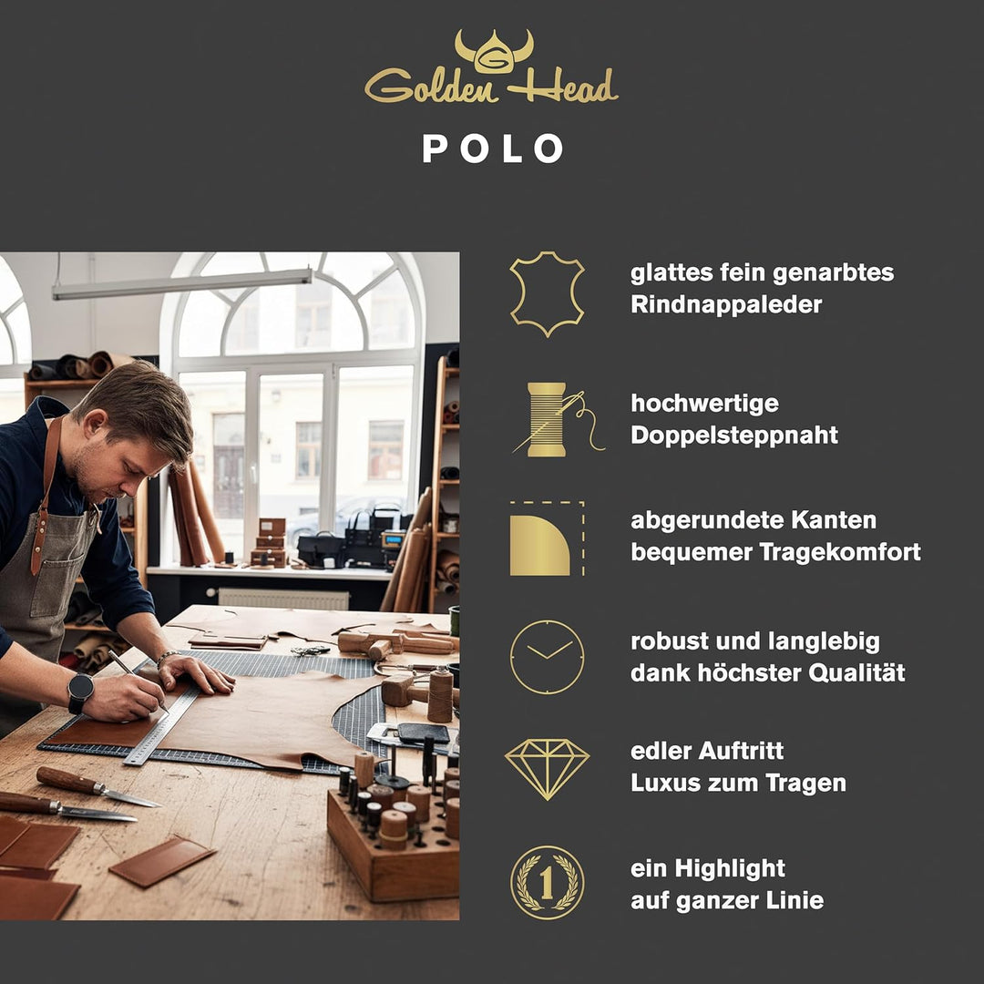 Golden Head Polo RFID Protect Scheintasche 12 cm schwarz, Schwarz