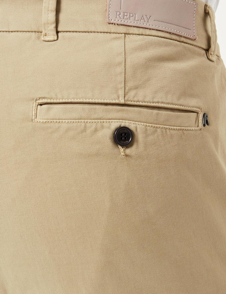 Replay Herren Chino Brad Straight-Fit 29W / 32L Khaki 597, 29W / 32L Khaki 597