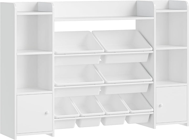 FOREHILL Kinderregal mit 8 Boxen Kinderschrank Holz Bücherregal für Kinder Aufbewahrungsbox Kinderzi