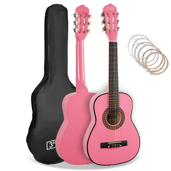 3rd Avenue 1/4 Flamencogitarren-Starterset in Kindergrösse mit Nylonsaiten – mit Tasche, Saiten – in