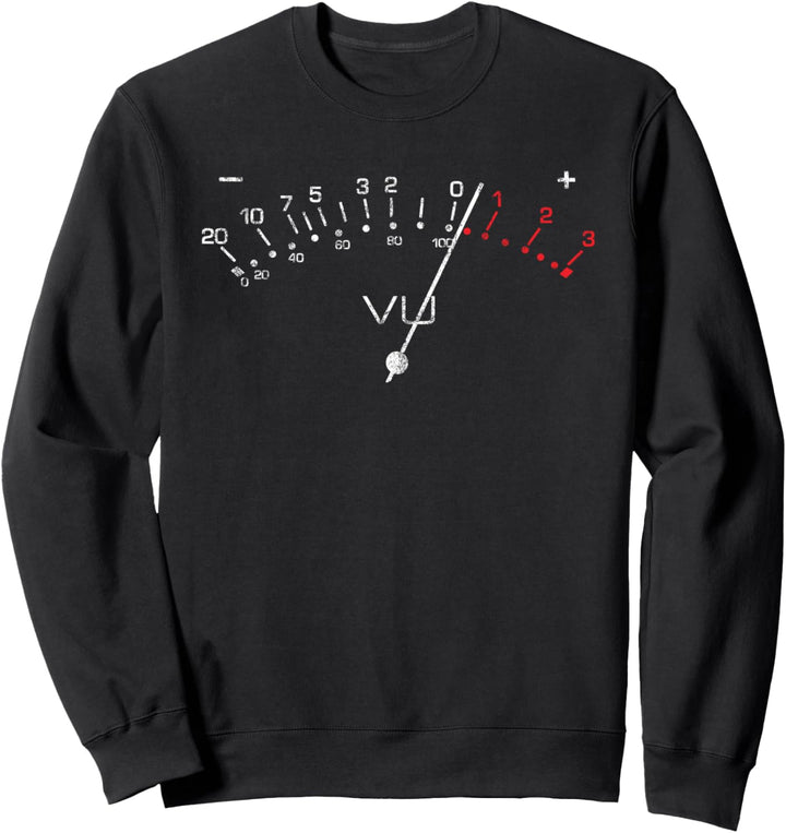 Vintage-VU-Meter-Design Analog Hi Fi, Toningenieur, Musik Sweatshirt