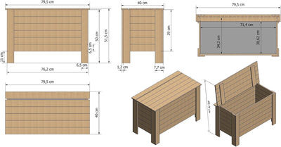 Truhe Holzkiste Sitztruhe Wäschetruhe Schatzkiste Piratentruhe Serie B (B-13, Braun) B-13 Braun, B-1