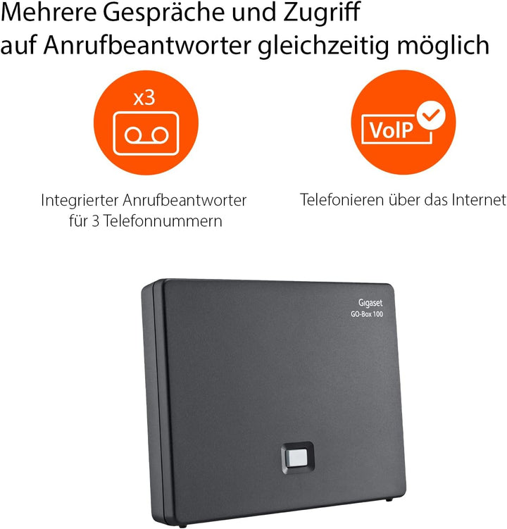 Gigaset DECT Basisstation GO Box 100 - Verbindung analog über TAE-Anschluss oder per LAN-Kabel an Ih