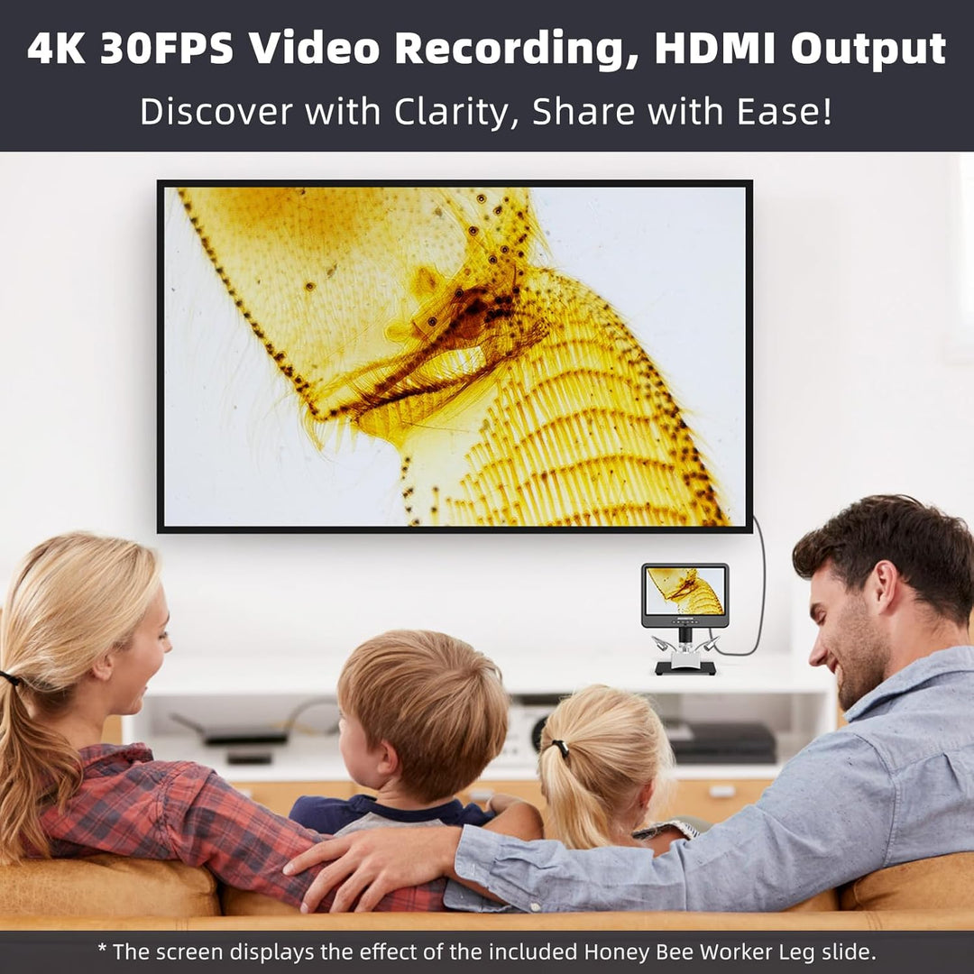 Andonstar 4K 30FPS Digitales mikroskop mit 10,1-Zoll, 3840P UHD Video & Audio, Pro Schwenkarm-Stände