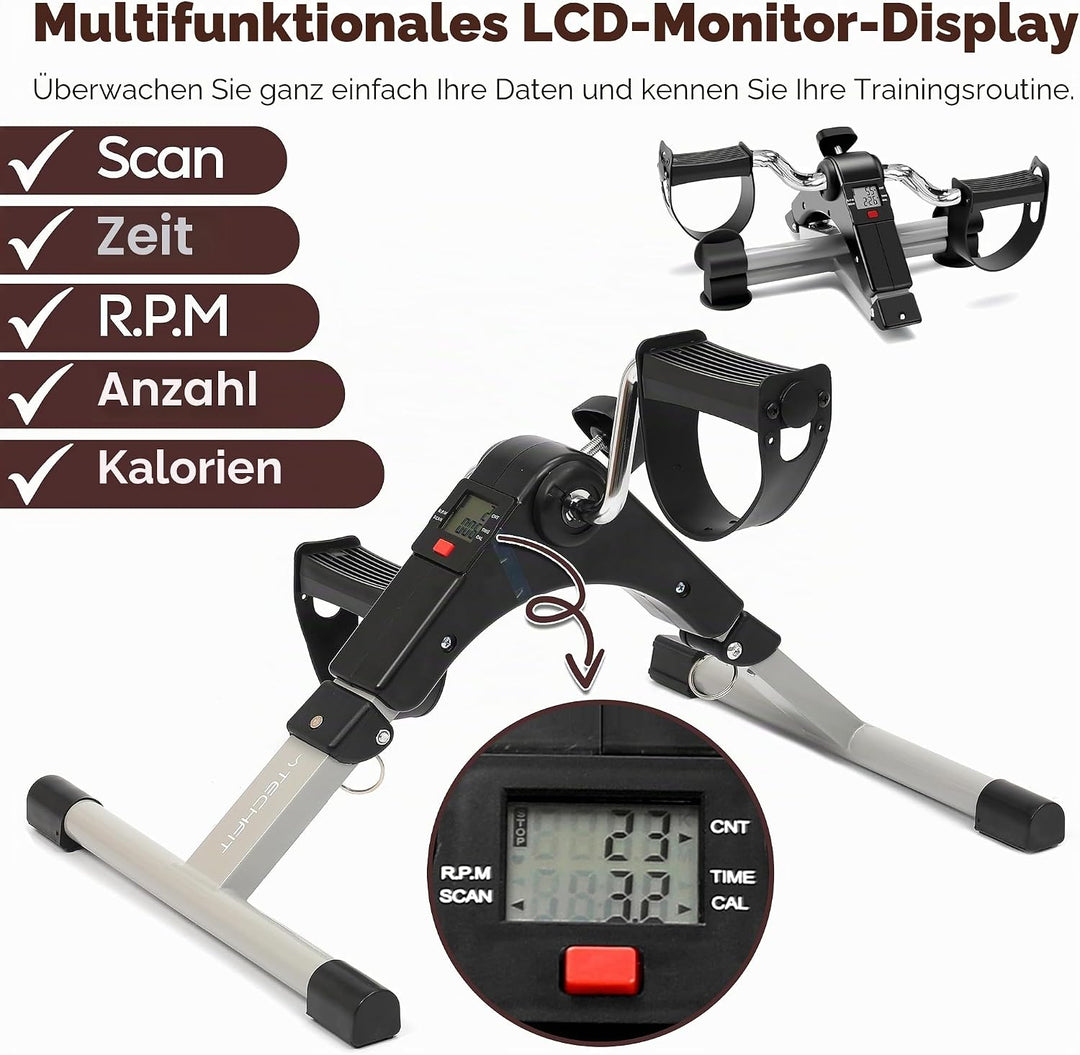 Techfit Pedal-Ausbilder, Mini-Heimtrainer für Heim und Büro, leichte Trainingsmaschine für Arme und